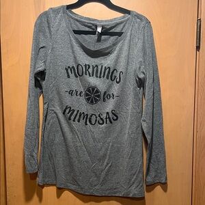 Next Level Apparel Gray Long Sleeve Tee with Graphic